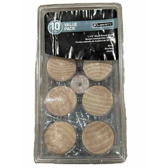 Liberty Hardware 1-1/2”Unfinish Birch Wood Round Knob Drawer Pull P10513C-BIR-U1 - Picture 1 of 2